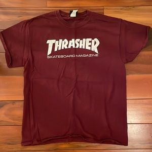 Maroon thrasher short sleeve T-shirt